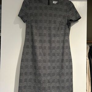 Calvin Klein Black and White Plaid Mini Dress